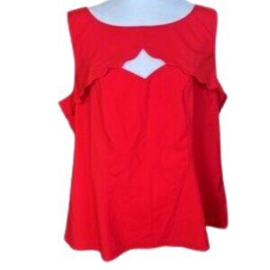 ModCloth red scalloped sleeveless top 1X